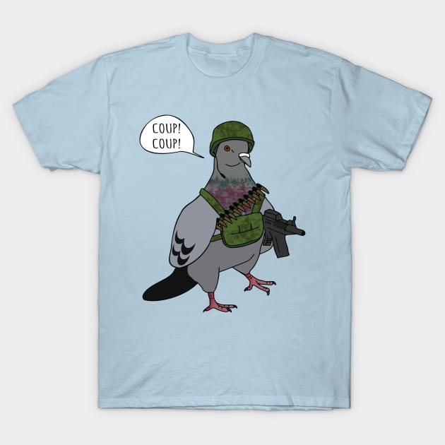 Coup! coup! - funny pigeon doodle T-Shirt by FandomizedRose